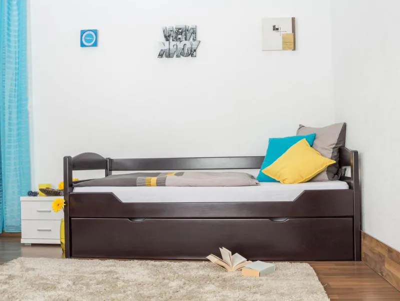 Tiroirs de lit 90 x 200 cm Hêtre massif Brun chocolat Abbildung