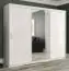 Armoire avec grand espace de rangement Etna 72, Couleur : Blanc mat / Marbre blanc - Dimensions : 200 x 250 x 62 cm (h x l x p), avec deux tringles à vêtements