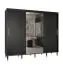 Grande armoire avec une porte miroir Jotunheimen 24, couleur : noir - Dimensions : 208 x 250,5 x 62 cm (H x L x P)