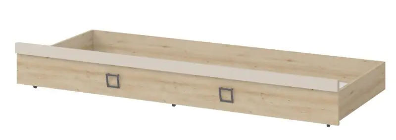 Sommier tiroir pour lit simple / lit d'appoint, couleur : hêtre / crème - 80 x 190 cm (L x l)