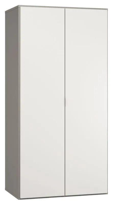 Armoire à portes battantes / armoire Bellaco 17, couleur : gris / blanc - Dimensions : 187 x 93 x 57 cm (H x L x P)