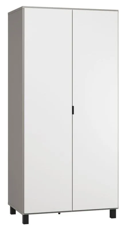 Armoire à portes battantes / armoire Pantanoso 38, couleur : gris / blanc - Dimensions : 195 x 93 x 57 cm (H x L x P)