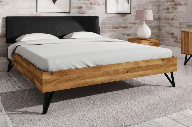 Lit double Masterton 01 | Chêne sauvage massif huilé | Couchage 160 x 200 cm | Design haut de gamme