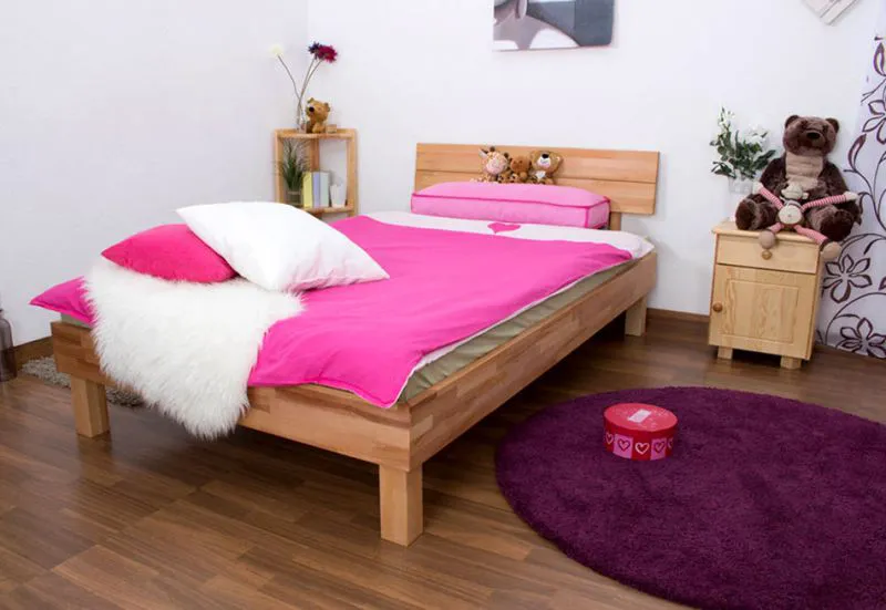Coeur de Hêtre Bois massif Lit 120 x 200 cm huilé Abbildung