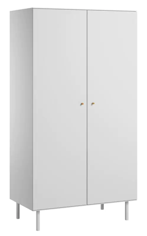 Armoire à portes battantes / armoire Airin 04, couleur : blanc - Dimensions : 188 x 100 x 55 cm (H x L x P)