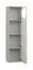 Bibliothèque design neutre Aenna 63 | Gris/Blanc | 202,5 x 50,5 x 35 cm | 2 portes | 4 niches
