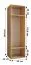 Armoire blanche moderne 184 x 50 x 42 cm | 2 compartiments | Tringle à vêtements | Finition mate