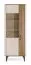 Vitrine | Armoire en verre | Noyer/Cachemire | 73 x 40 x 190 cm | Chants ABS | 3 portes | Système Push-to-open | 11 compartiments | Pieds en métal | Belladere 02