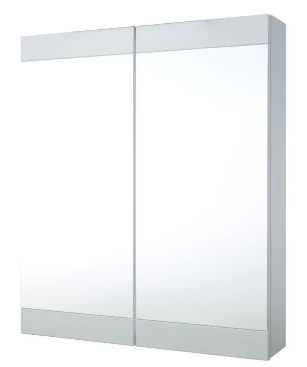 Salle de bain - Armoire de toilette Eluru 01, couleur : blanc brillant - 70 x 60 x 14 cm (H x L x P)