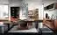 Table de salle à manger "Lopar" 25, réglable en hauteur, couleur : noyer / noir, partiellement massif - Dimensions : 59 - 77 x 130 - 220 x 80 cm (H x L x P)