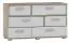 Commode Kavieng 17, couleur : chêne / blanc - Dimensions : 64 x 110 x 40 cm (H x L x P)
