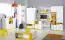 Chambre d'adolescents - armoire à portes battantes / armoire "Geel" 23, blanc / jaune - Dimensions : 195 x 80 x 50 cm (H x L x P)