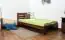 Lit d'enfant / lit de jeunesse en bois de pin massif, couleur noyer massif A27, sommier à lattes inclus - Dimensions 90 x 200 cm 