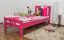 Lit simple "Easy Premium Line" K8, hêtre massif verni rose - couchette : 90 x 190 cm