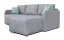 Canapé-lit d'angle Luanda 80, Couleur : Gris clair - Dimensions : 215 x 165 cm L x P)