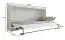 Lit armoire Namsan 01 horizontal, Couleur : Blanc mat / Chêne Artisan - Surface de couchage : 90 x 200 cm (l x L)