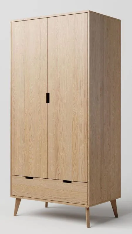 96 cm de large Armoire avec 2 portes | Couleur: Naturel Abbildung