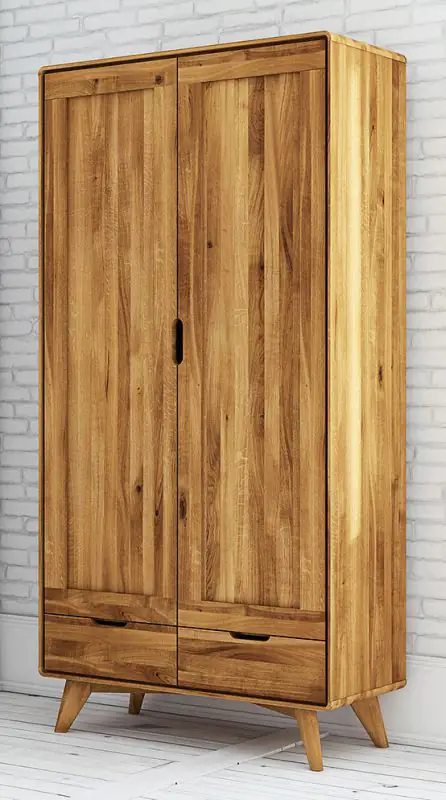 Armoire à portes battantes / Penderie Timaru 19 en chêne sauvage massif  huilé - Dimensions : 180 x 90