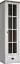 Vitrine Segnas 10, couleur : blanc pin / brun chêne - 198 x 50 x 43 cm (h x l x p)
