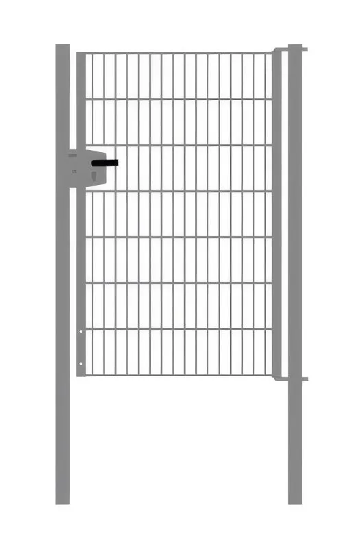 Portail en treillis métallique à 1 vantail, Largeur libre: 95 cm, Largeur totale, poteaux compris: 107 cm, Finition: Galvanisé, Hauteur: 143 cm