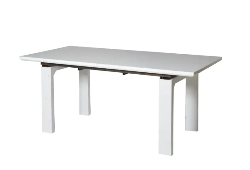 Table de salle à manger à ralonge Daures 31 (anguleuse), Couleur : Blanc brillant - Dimensions : 180 - 220 x 90 cm (l x p)