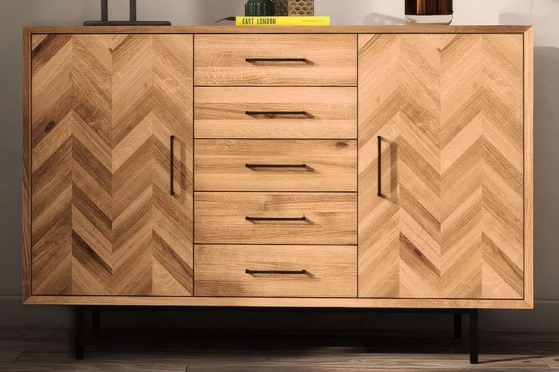 Commode Kumeu 47 en bois massif de cœur de hêtre huilé | 95 x 144 x 45 cm | Design premium