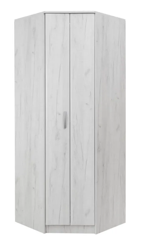 Armoire à portes tournantes / armoire d'angle Muros 06, couleur : blanc chêne - 222 x 87 x 50 cm (H x L x P)