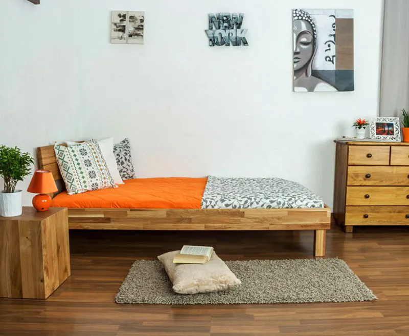 Lit 90 x 200 cm Chêne huilé Abbildung