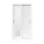Armoire moderne avec miroir Niel 22, Couleur : Blanc / Marbre blanc - Dimensions : 215 x 120 x 60 cm (H x L x P)