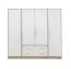 Armoire à portes battantes / armoire Hannut 06, couleur : blanc / chêne - Dimensions : 190 x 200 x 56 cm (H x L x P)