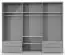 Armoire à portes battantes / armoire avec cadre Siumu 34, Couleur : Blanc / Blanc brillant - 226 x 277 x 60 cm (H x L x P)