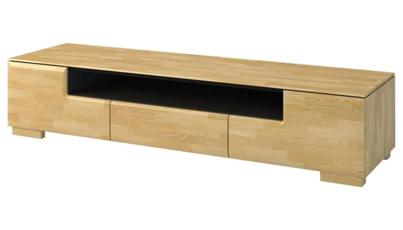Élément-TV massif partiel Couleur: Chêne / Noir 38x182x50 cm  Abbildung