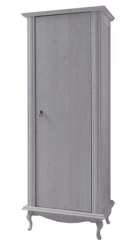 Armoire penderie 1 porte Bignona 03 | Pin blanc | 196 x 75 x 57 cm | Design rustique et élégant