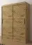 Armoire moderne Mulhacen 49, Couleur : Chêne Artisan / Noir mat - Dimensions : 200 x 150 x 62 cm (h x l x p), avec cinq casiers