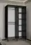 Noble armoire à portes coulissantes avec cinq compartiments Jotunheimen 52, couleur : noir - Dimensions : 208 x 120,5 x 62 cm (H x L x P)