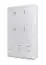 Attache pour armoire à portes battantes / armoire Messini 04, couleur : blanc / blanc brillant - Dimensions : 40 x 136 x 54 cm (H x L x P)