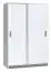 Chambre d'enfant - Armoire à portes coulissantes / armoire Frank 14, couleur : blanc / gris - 189 x 120 x 60 cm (h x l x p)