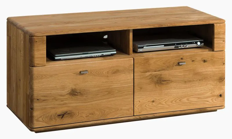 Meuble TV Lencois 11 | Chêne massif huilé et brossé | 121 x 48 x 55 cm | Style naturel
