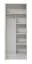 Armoire à portes battantes / armoire Sidonia 03, couleur : blanc chêne - 200 x 82 x 53 cm (H x L x P)