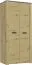 Armoire à portes battantes / penderie Talimatau 01, Couleur : Chêne / Gris - 197 x 91 x 56 cm (H x L x P)
