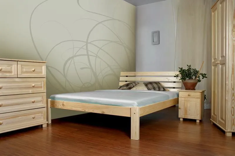 Pin Lit en bois Cadre de lit 160 x 200 cm Naturel Abbildung