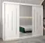 Armoire à portes coulissantes / Penderie avec miroir Tomlis 06A, Couleur : Blanc mat - Dimensions : 200 x 250 x 62 cm (h x l x p)