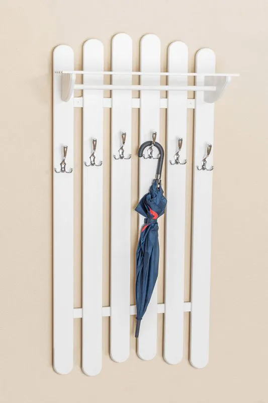 Vestiaire mural en pin massif blanc | Junco 340 | 150 x 70 x 33 cm | Design moderne