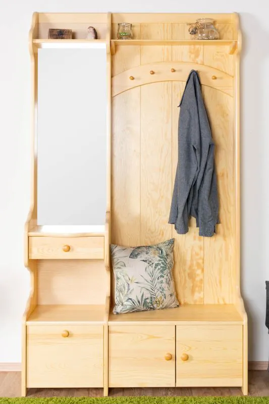 Penderie en pin massif naturel 29A | 200 x 113 x 35 cm | Design moderne et fonctionnel