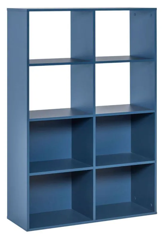 Étagère Skalle 03 bleu pour chambre ado | 8 compartiments | 142 x 94 x 35 cm | Design moderne