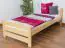 Lit simple / lit d'appoint en bois de pin massif, naturel 84, avec sommier à lattes - dimension 90 x 200 cm