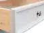 Table de chevet Gyronde 13, pin massif, Couleur : Blanc / Noyer - 53 x 60 x 45 cm (H x L x P)