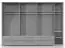 Armoire à portes battantes / armoire avec cadre Siumu 39, Couleur : Blanc / Blanc brillant - 226 x 322 x 60 cm (H x L x P)