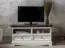 Meuble bas TV Gyronde 09, pin massif, Couleur : Blanc / Noyer - 53 x 111 x 53 cm (H x L x P)