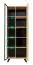 Armoire vitrine moderne Nordkapp 03, couleur : Hickory Jackson / noir - dimensions : 192 x 70 x 40 cm (h x l x p), avec 10 compartiments et un éclairage LED